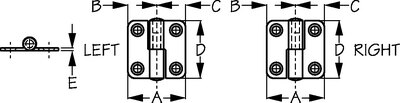 TAKE APART HINGES (SEA DOG)